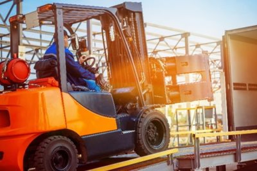 forklift freight transport